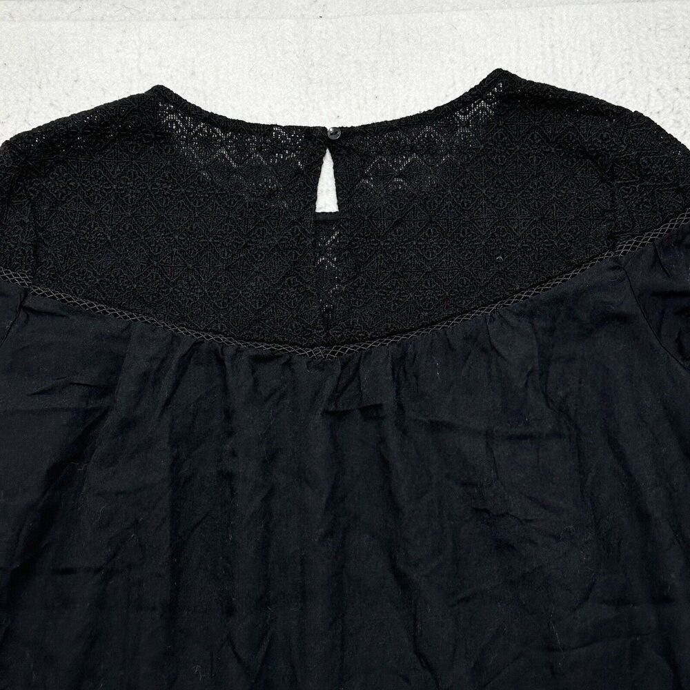 Old Navy Women's Medium Short Sleeve A-Line Dress Lace Embroidery Trim Black - Picture 10 of 12